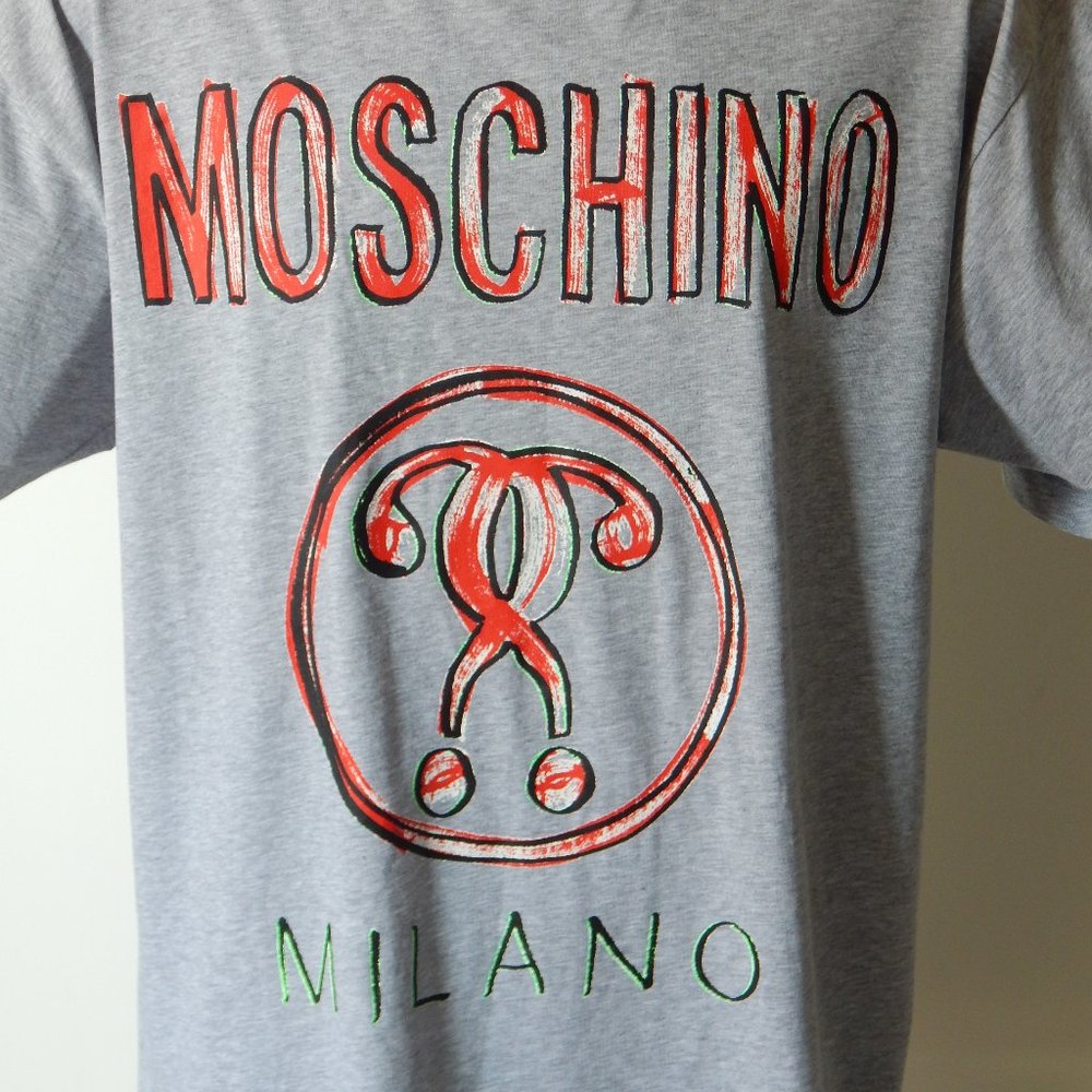 MOSCHINO COUTURE MULTICOLOR PRINT GRAPHIC TEE AUTH